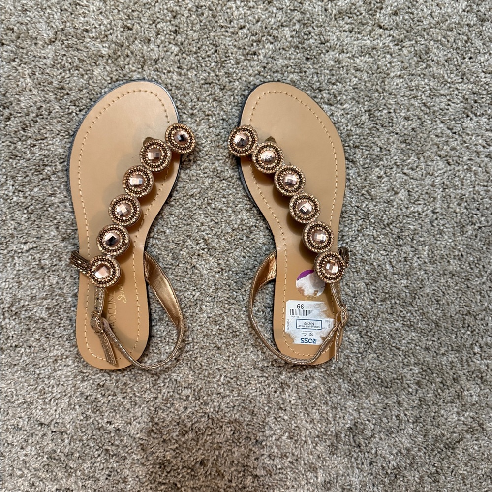 MADELINE STUART Size 6.5 sling back Rhinestone Embellished strap NWT